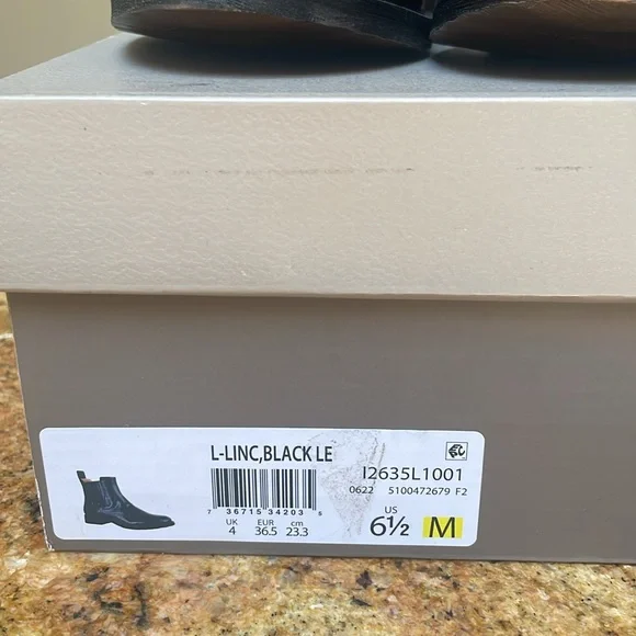 Franco Sarto Black Leather LINC Chelsea Boots Size 6.5 - Picture 3 of 5